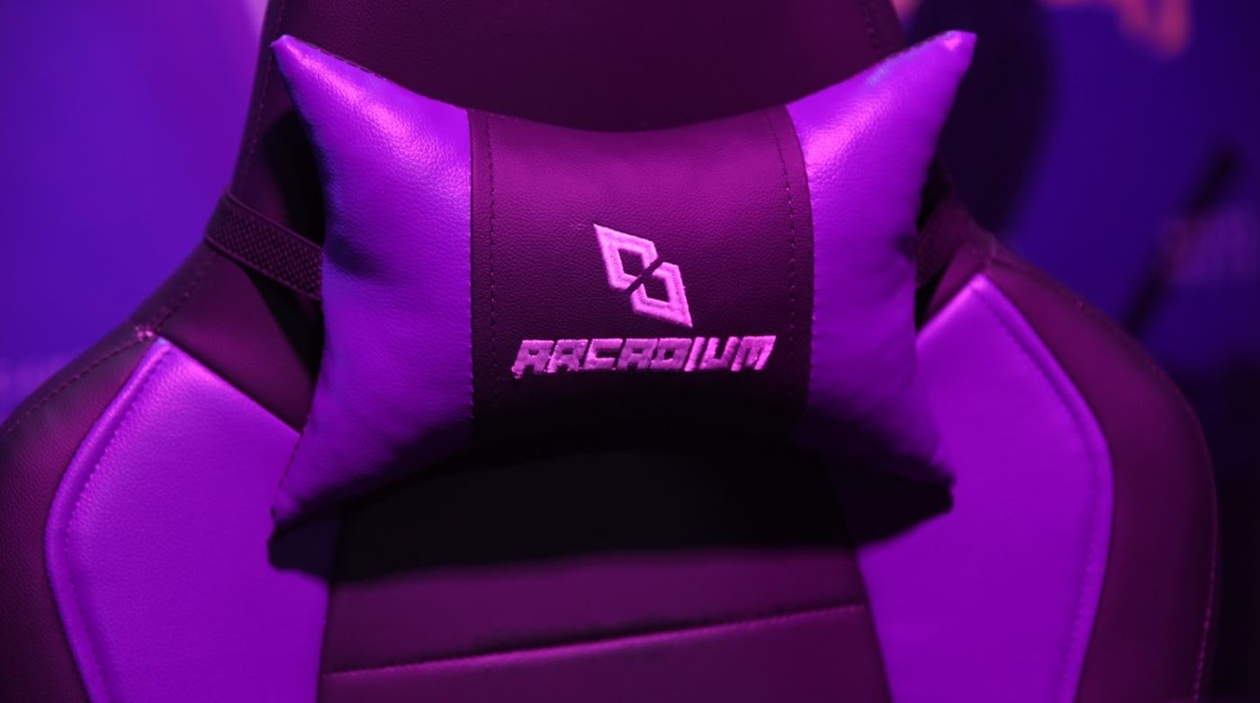 Gaming chair and desk setup inside private room at Arcadium Karachi